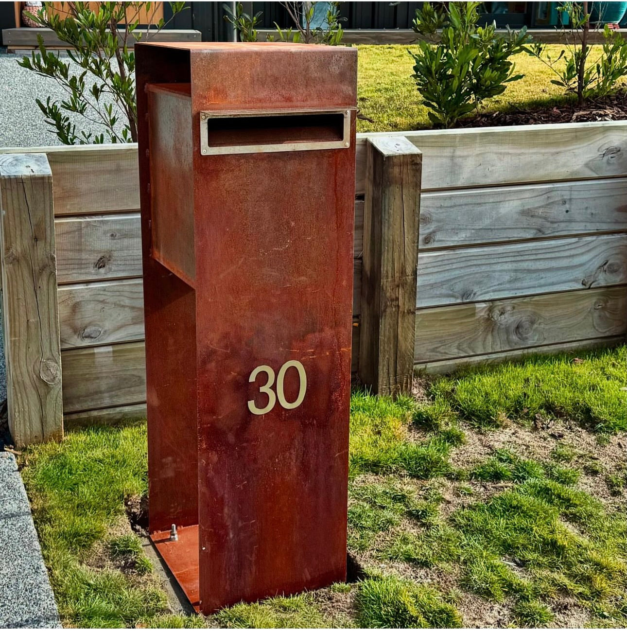 The Cromwell Corten Letterbox
