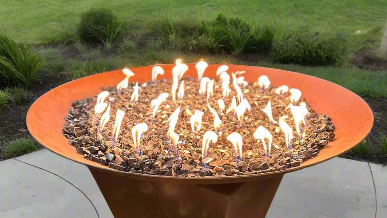 Black Reflective Fire Glass