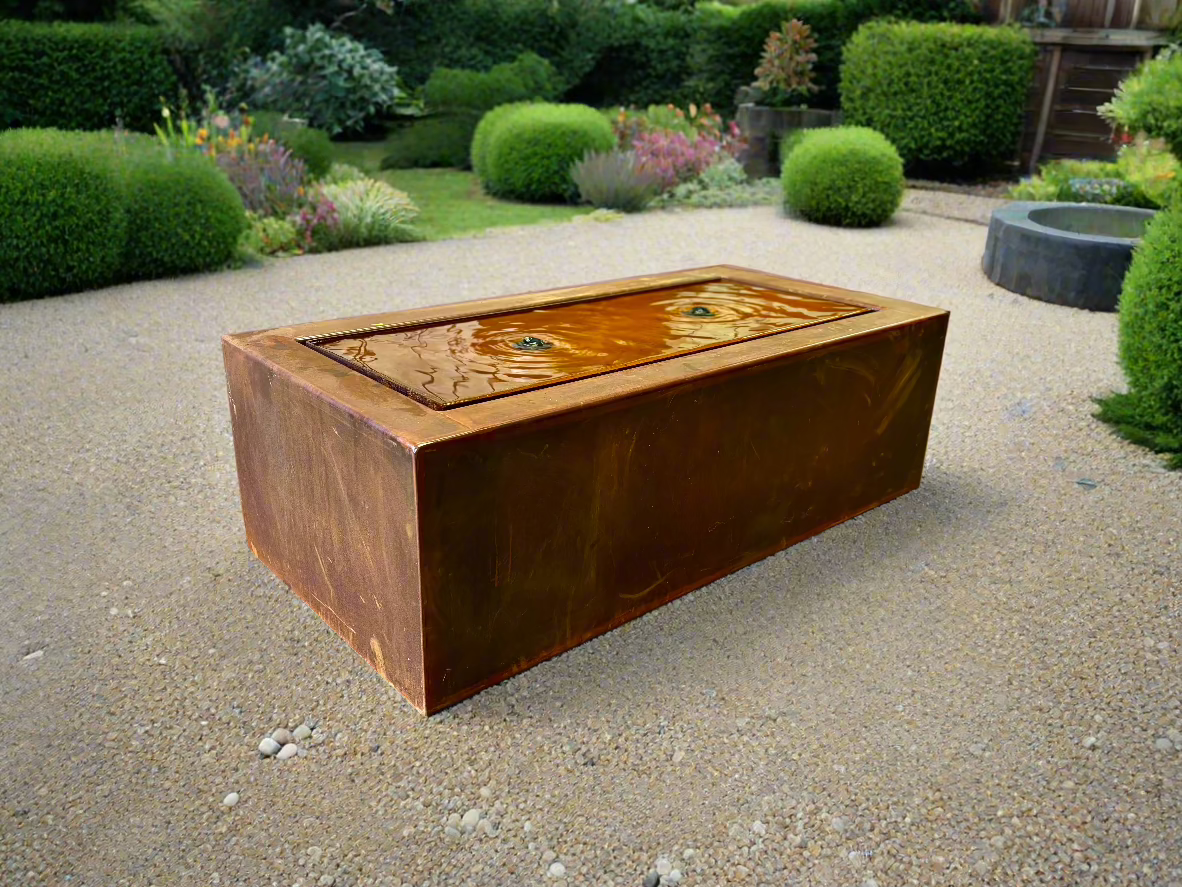 The Hanmer Table Top Water Feature Double Corten