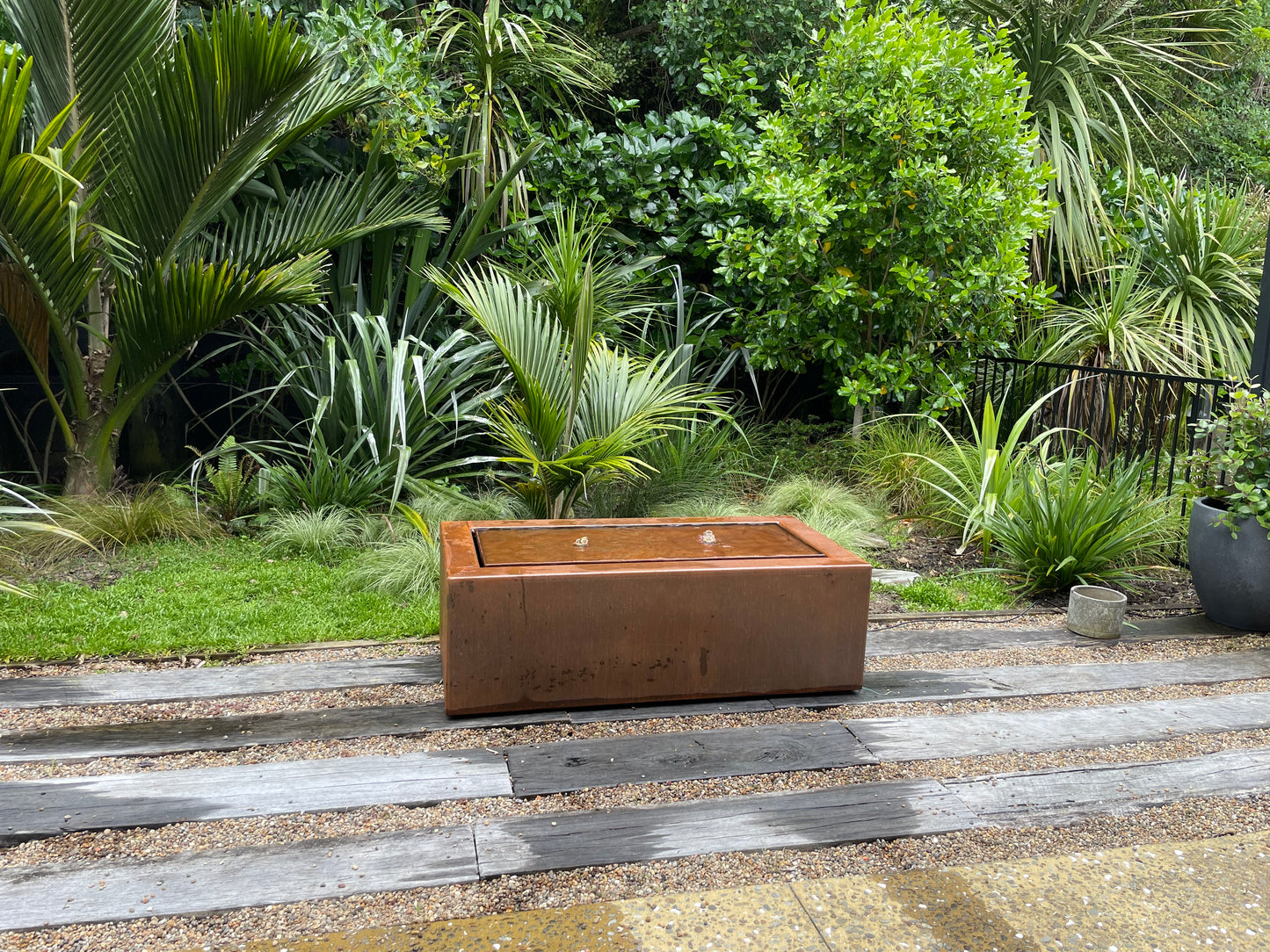 The Hanmer Table Top Water Feature Double Corten