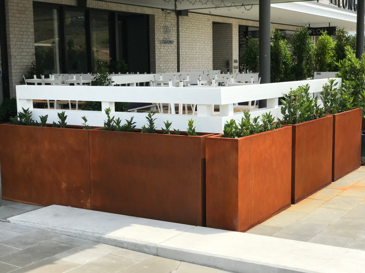 TALL CORTEN TROUGHS PLANTERS