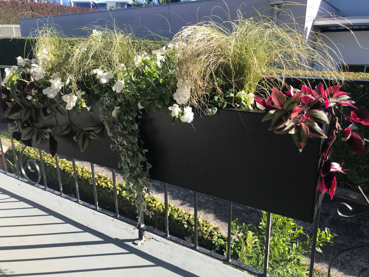 Balcony Planter - Powder Coated Matte Black