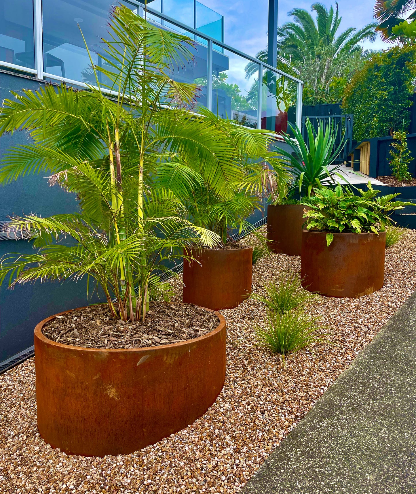 Bottomless Corten Cylinders
