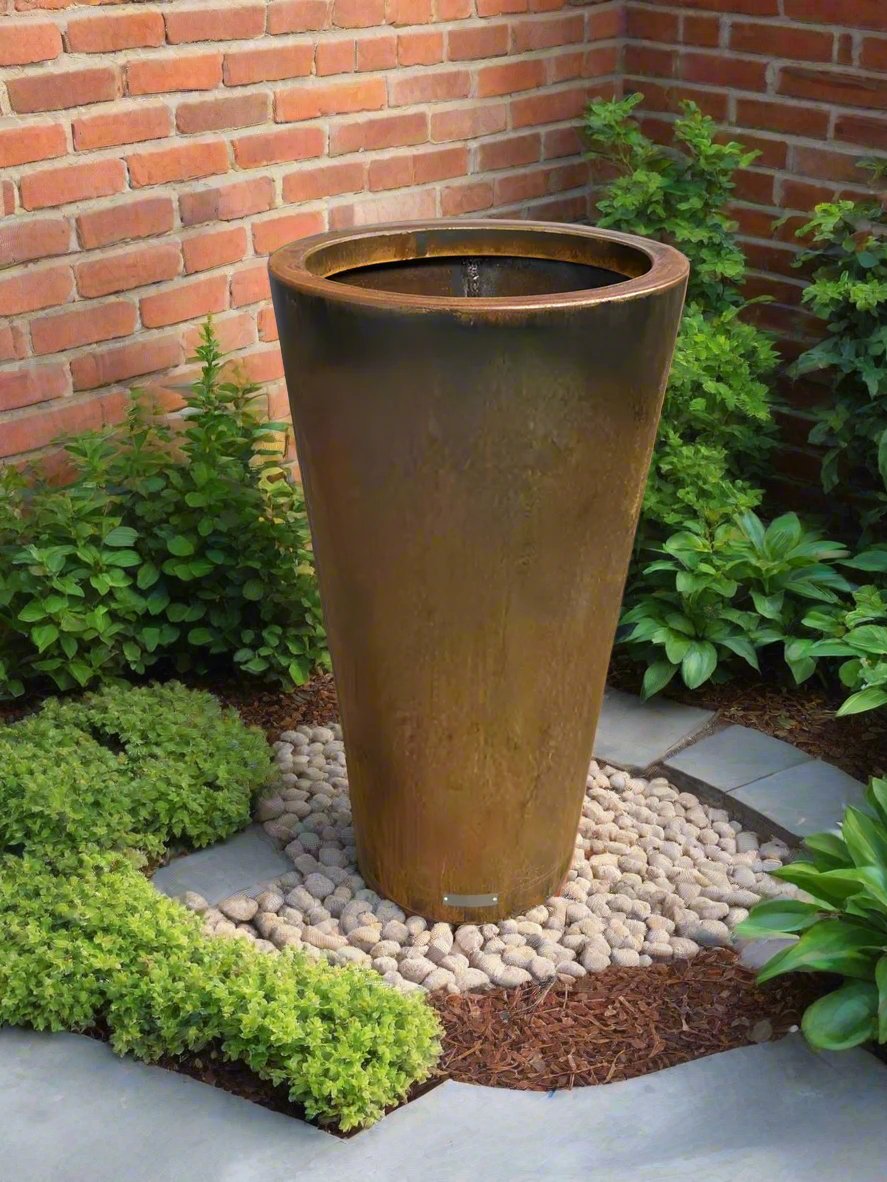 Tapered Corten Cylinder 900