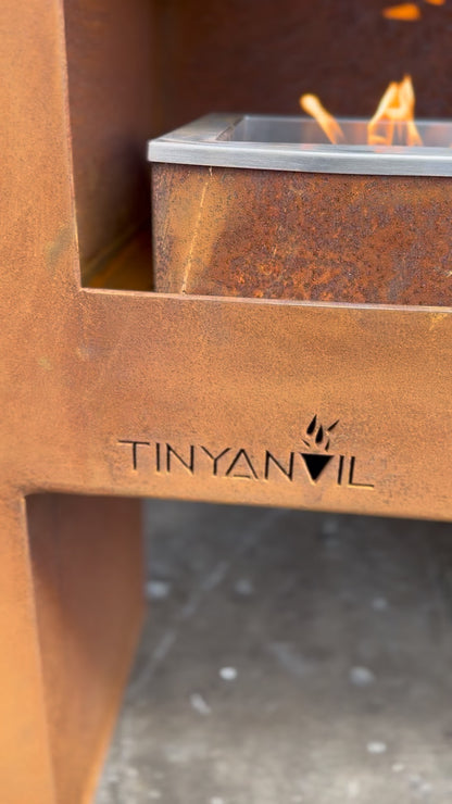 The Cardrona Corten Fireplace in Gas