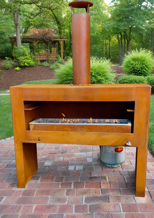 The Cardrona Corten Fireplace in Gas