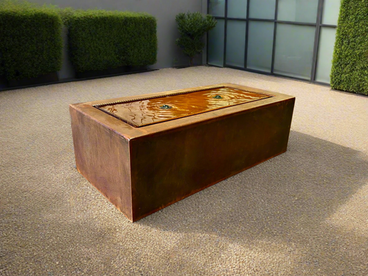 The Hanmer Table Top Water Feature Double Corten