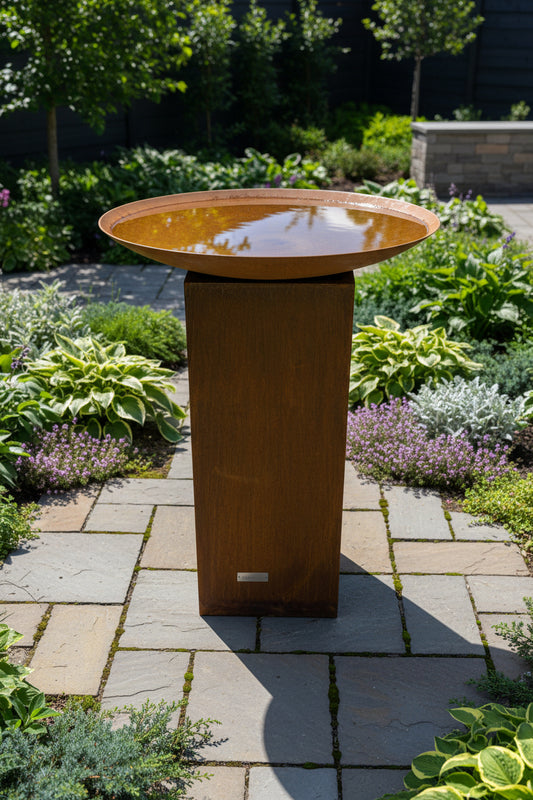 The Kereru 900 Tapered Column Birdbath