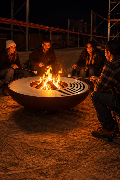 The Raglan 900 - Deep Fire Bowl with Cooktop