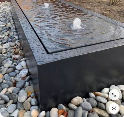 The Hanmer Double Table Top Water Feature Black