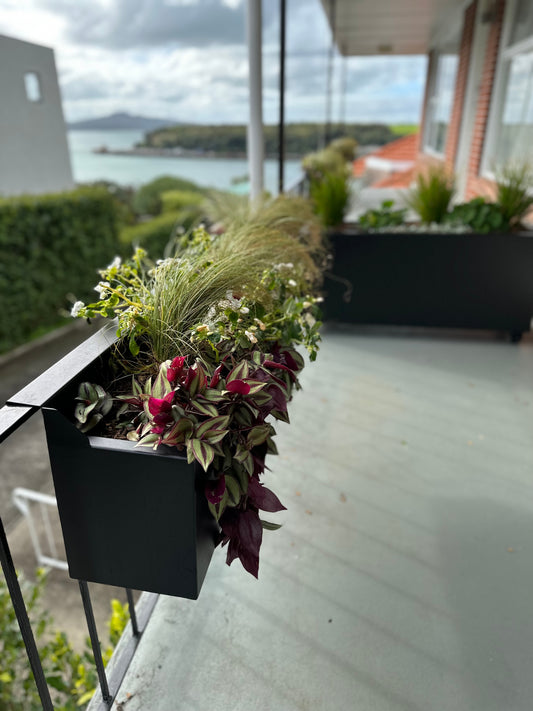 Balcony Planter - Powder Coated Matte Black