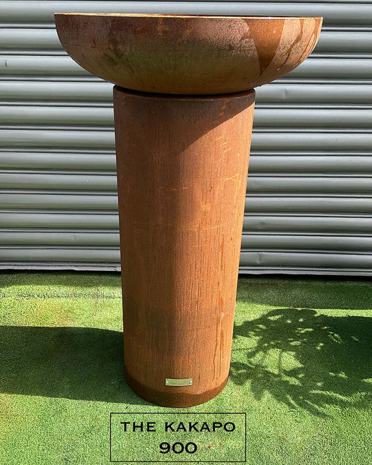 The Kakapo 900 Corten Steel Bird Bath