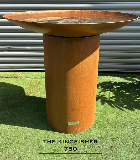 The Kingfisher 750 Column Corten Steel Bird Bath