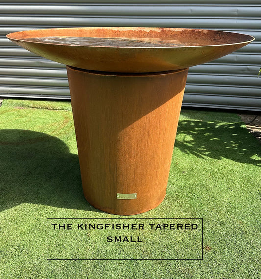 The Kingfisher Small Tapered Corten Steel Bird Bath